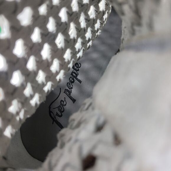 Free People In The Loop Woven Womens Bootie Size 8.5 Gray Leather Zip Boots - Picture 7 of 8